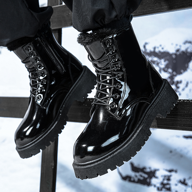 Men'S Shoes For Work - Sepatu bot tinggi pria berbahan bulu