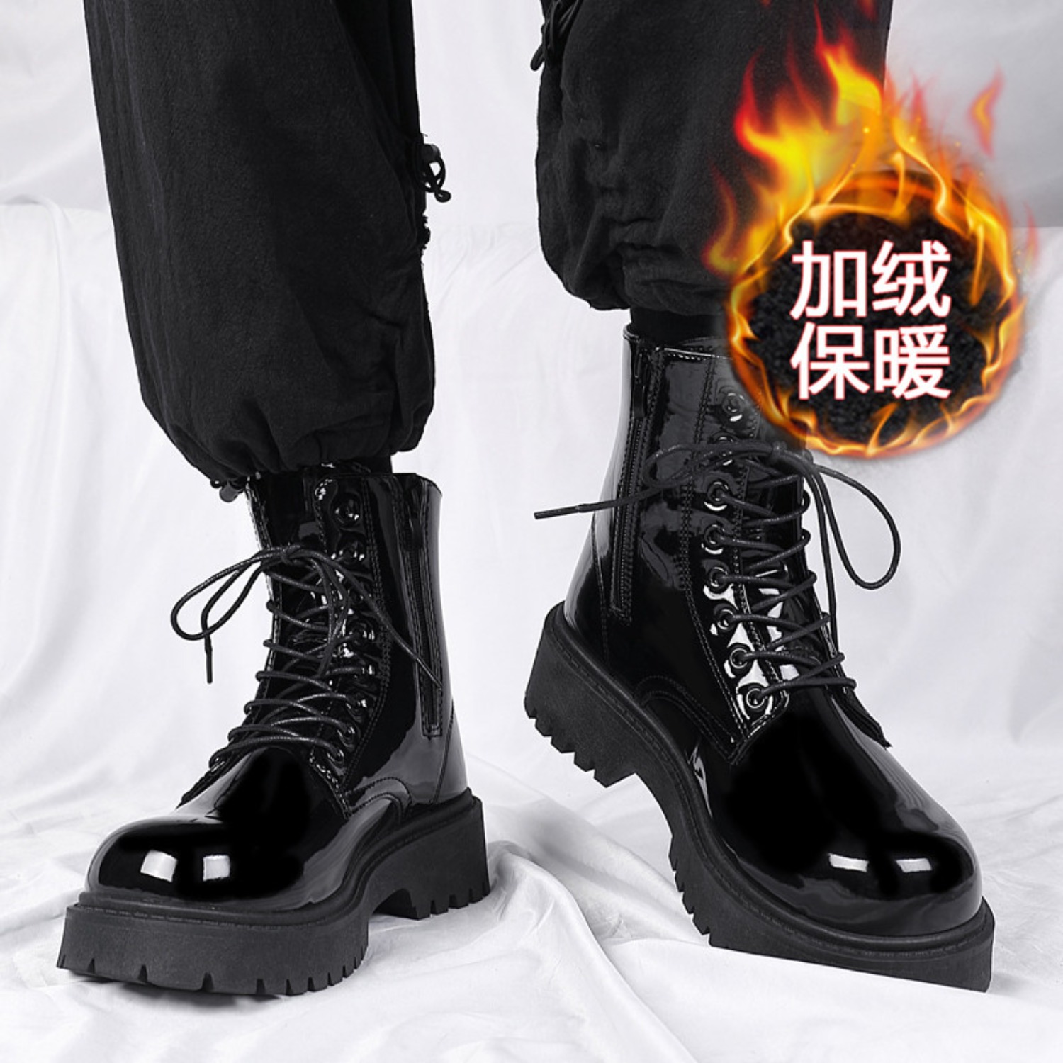 Men'S Shoes For Work - Sepatu bot pria berbulu hangat, berpotongan