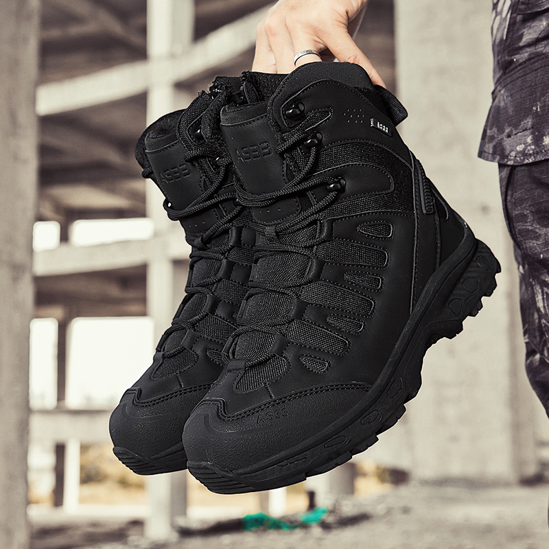 Men'S Shoes For Work - Sepatu Bot Taktis Pria dengan Tali,