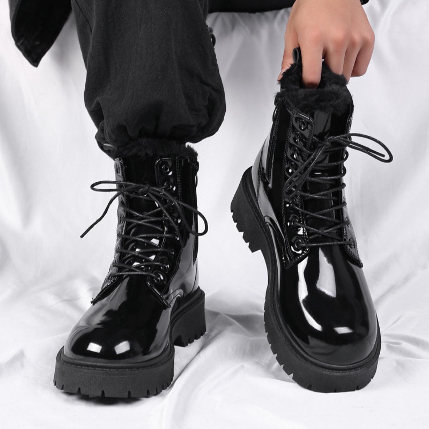 Sepatu bot pria berbulu hangat - Men'S Shoes For Work ulasan dan harga