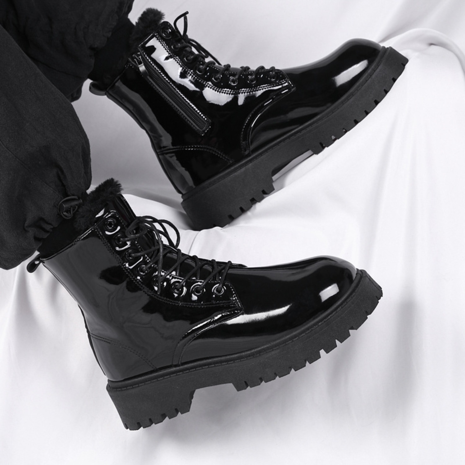Sepatu bot pria berbulu hangat - Men'S Shoes For Work ulasan dan harga