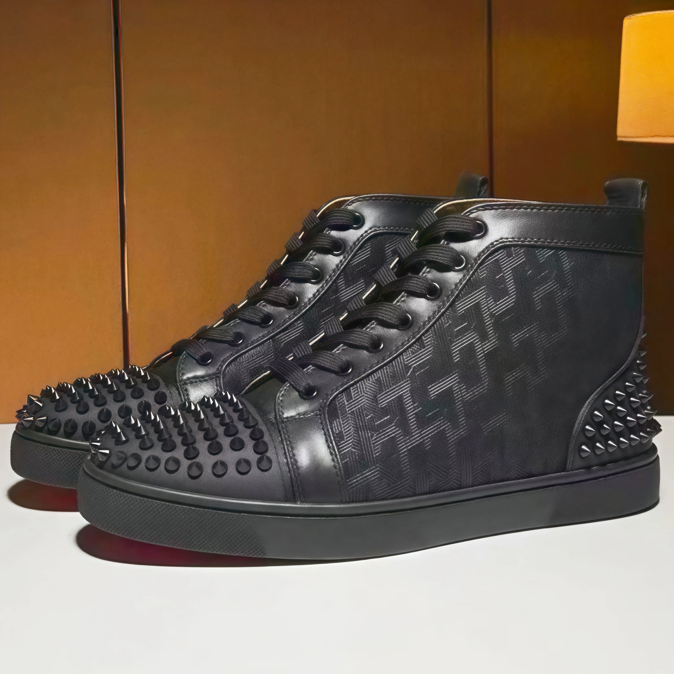 Sepatu Sneakers High-Top Kulit - Men Shoes Dior ulasan dan harga