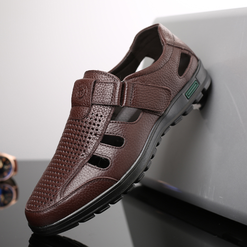 Sandal Kulit Asli Pria Sepatu  - Men Shoes Eu To Us Size ulasan dan harga